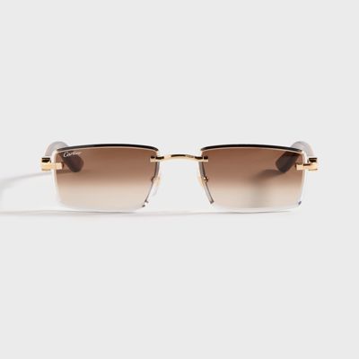 Cartier Square Sunglasses - Gold / Yellow / Brown