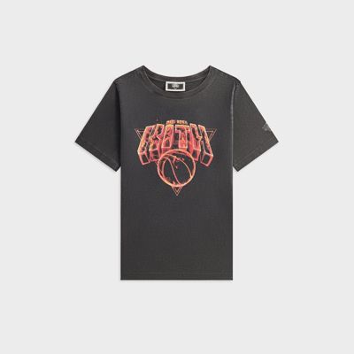 Kith Kids For The New York Knicks Vintage Fire Tee - Black