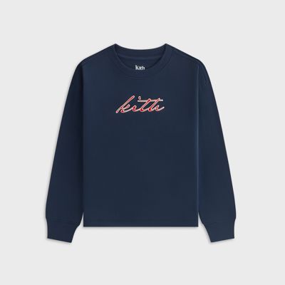 Kith Kids Signature Logo Long Sleeve Tee - Nocturnal