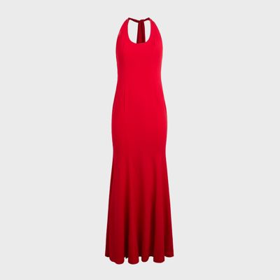 Guizio Scarf Open Neck Dress - Red Love