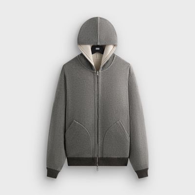 &Kin Reversible Double Face Williams V Hoodie - Dark Heather Grey