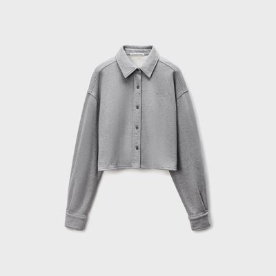 Alexander Wang Croped Button Down Shirt - Grey