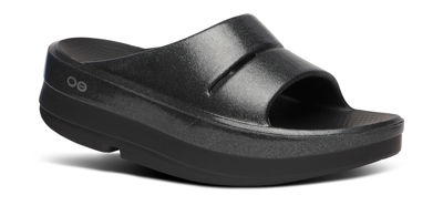 Women's Oomega Ooahh Stacked Sandal - Black Sparkle