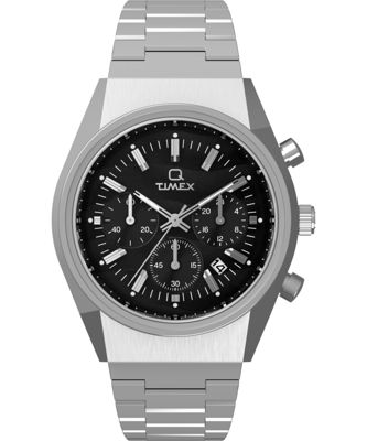 Q Timex® Falcon Eye Chronograph 40mm Stainless Steel Bracelet Watch