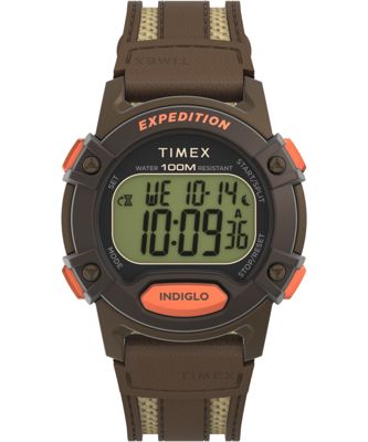 Expedition Cat5 40mm Leather And Fabric Strap Watch