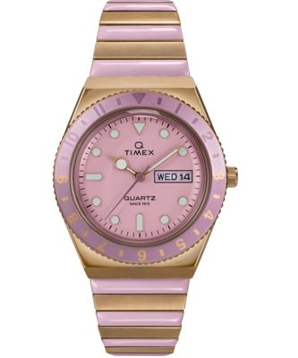 Q Timex® 36mm Stainless Steel Expansion Band Watch