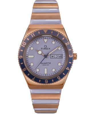 Q Timex® 36mm Stainless Steel Expansion Band Watch