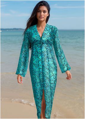 Sea Breeze Kimono Cover-Up - Ocean Animal