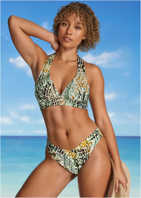 Anguilla Halter Bikini Top - Textured Diamond