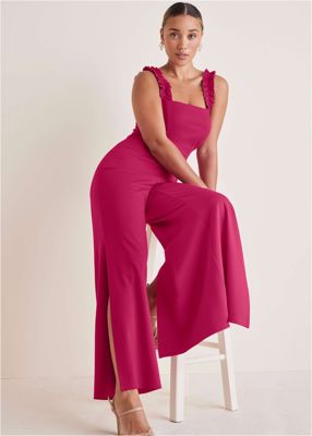 Wide Leg Ponte Jumpsuit - Granita
