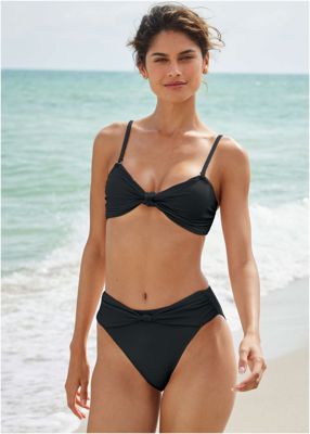 Knot Detail Bikini Bottom - Black Beauty