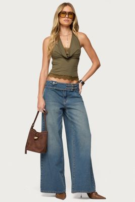 Double Buckle Low Rise Jeans