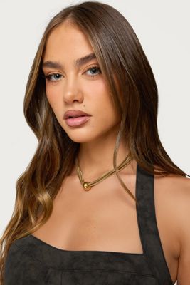 Layered Chain Ball Pendant Necklace