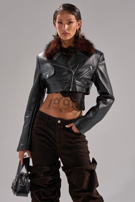 Victoria Fur Trim Moto