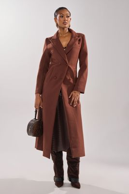 Cocoa Butter Scuba Trench In Brown