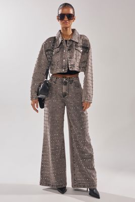 Rizzo Studded Wide Leg Denim