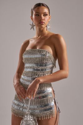 Chandelier Rhinestone Mini Dress