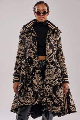 Decker Puffer Trench In Jacquard
