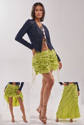 Bella Parachute Maxi Skirt In Yellow