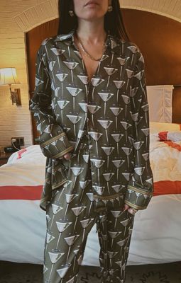 Overslept PJ Set ~ Extra Dirty Martini Silky