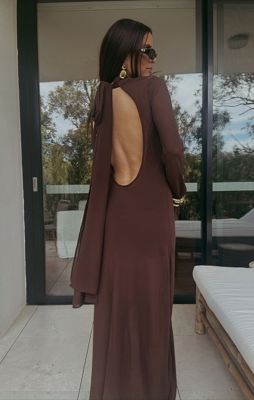 Brandi Maxi Dress ~ Chocolate Chiffon