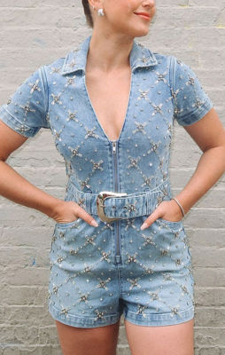 Dolly Romper ~ Jeweled Indigo