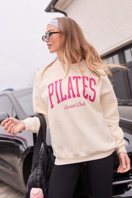 Pilates Cream Graphic Sweatshirt Sale