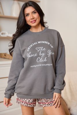Official Member Of 9PM Club Dark Grey Graphic Sweatshirt Sale