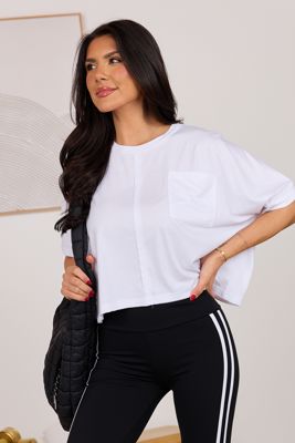 Darcy Short Sleeve Crop White Tee