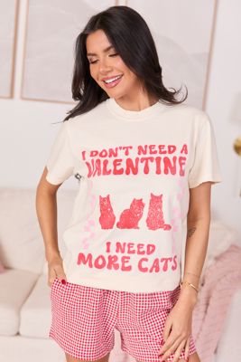 Need More Cats Ivory Graphic Tee Sale