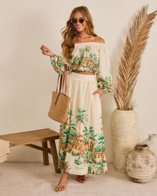 Sun Club Novelty Print Maxi Skirt