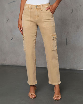 Hauser Stretch Cargo High Rise Jeans