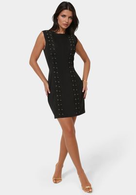 Faux Suede Lace Up Mini Dress