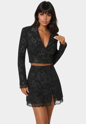 Tailored Floral Jacquard Blazer