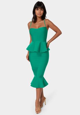 Peplum Bandage Midi Dress