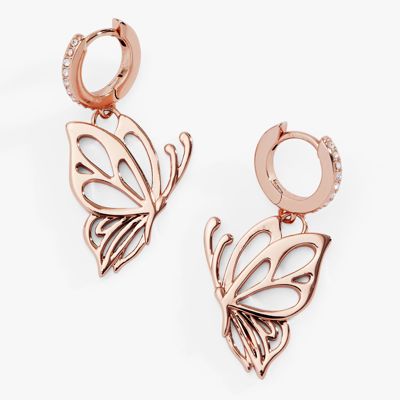 Goliath Butterfly Openwork Huggie Earrings