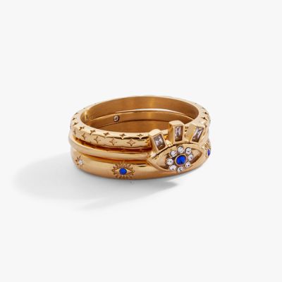 Evil Eye Stacking Ring Set Of 3
