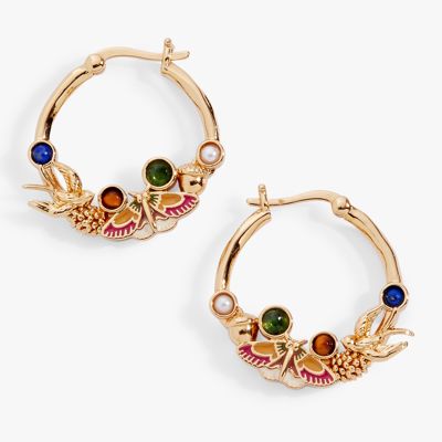 Woodland Gemstone Hoop Earrings