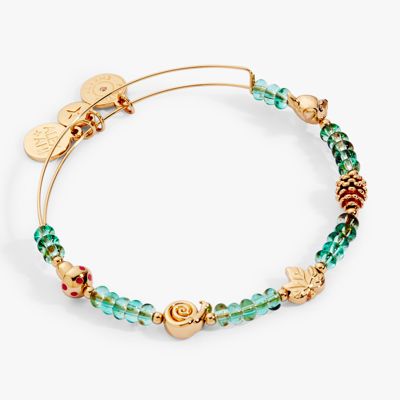 Woodland Green Glass Beaded Bangle