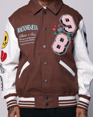 Loiter Flaws Varsity Jacket Brown/Off White