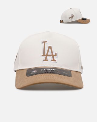 Pro Standard Los Angeles Dodgers 'panel' Pro Pinch Strapback White/Tan