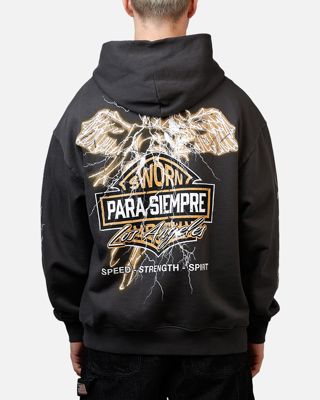 Sworn To Us Interstate Lighting 'outlaw Spirit' Hoodie Washed Black