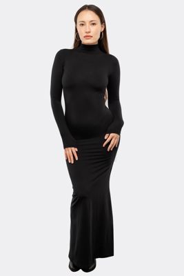 Rsnj102 - Upf40 Performance Jersey Mock Neck Maxi Dress
