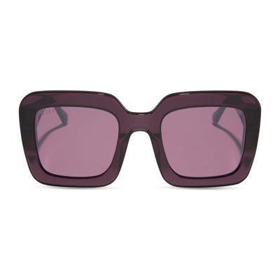 Charise - Aubergine + Aubergine W Silver Flash Sunglasses