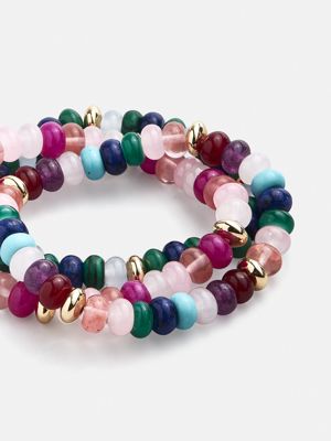 Marjorie Beaded Bracelet - Dark Multi