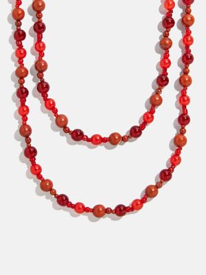 Charlotte Beaded Necklace - Red Jasper