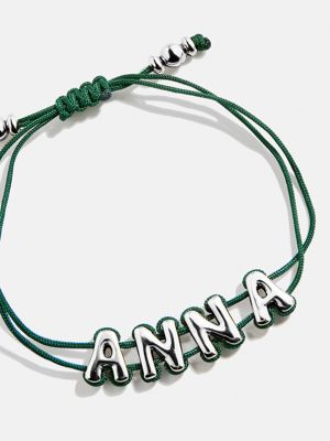 Wrapped Up Bubble Waterproof Custom Cord Bracelet - Dark Green