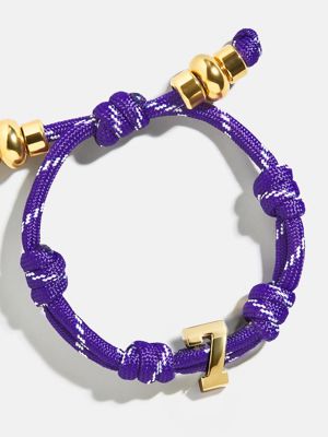 Knotty Varsity Number Custom Bracelet - Purple Single Digit