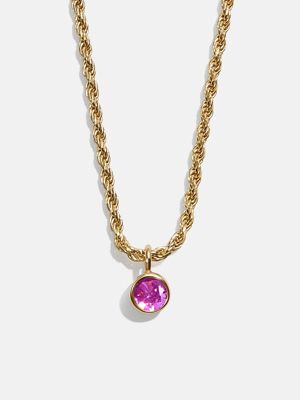 Florence 18K Gold Plated Sterling Silver Birthstone Necklace - Rose