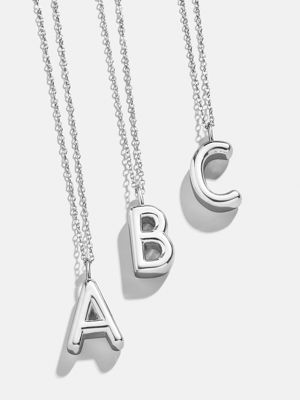 Classic Sterling Silver Initial Necklace - Sterling Silver